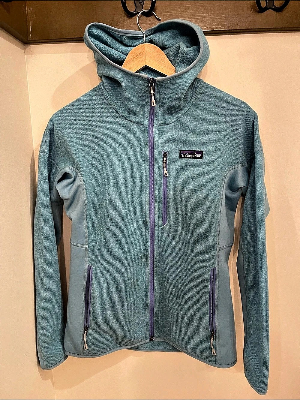 Patagonia Women'Small Performance Better Sweater Hoody Blue Small